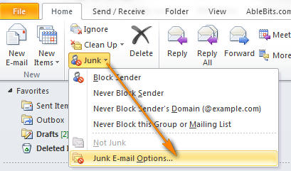 cant get gmail email from not going into njunk outlook for mac